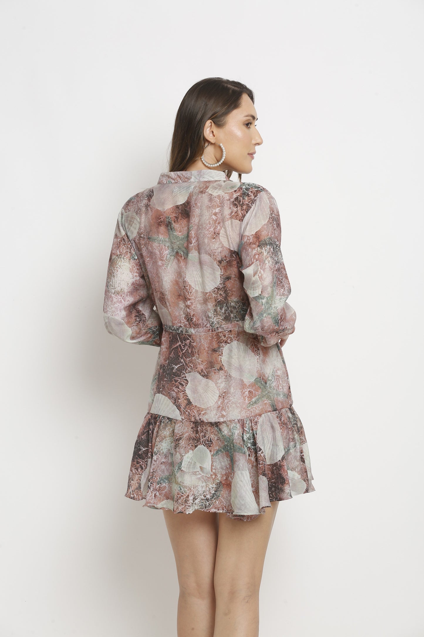 C&C Abstract Printed Fit and Flare Mini Dress
