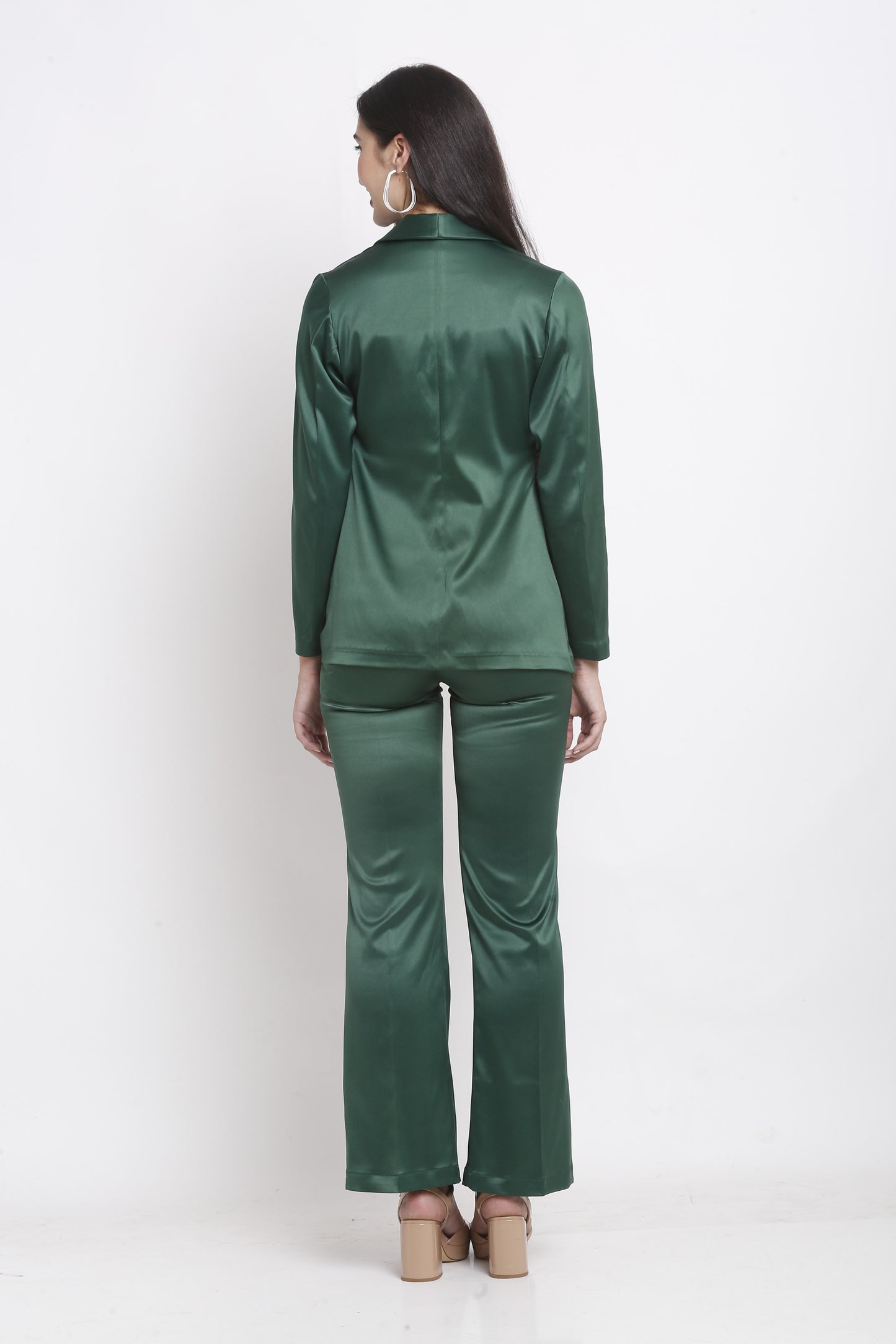 C&C Office Wear Satin blazer With Trouser Co Ord Set