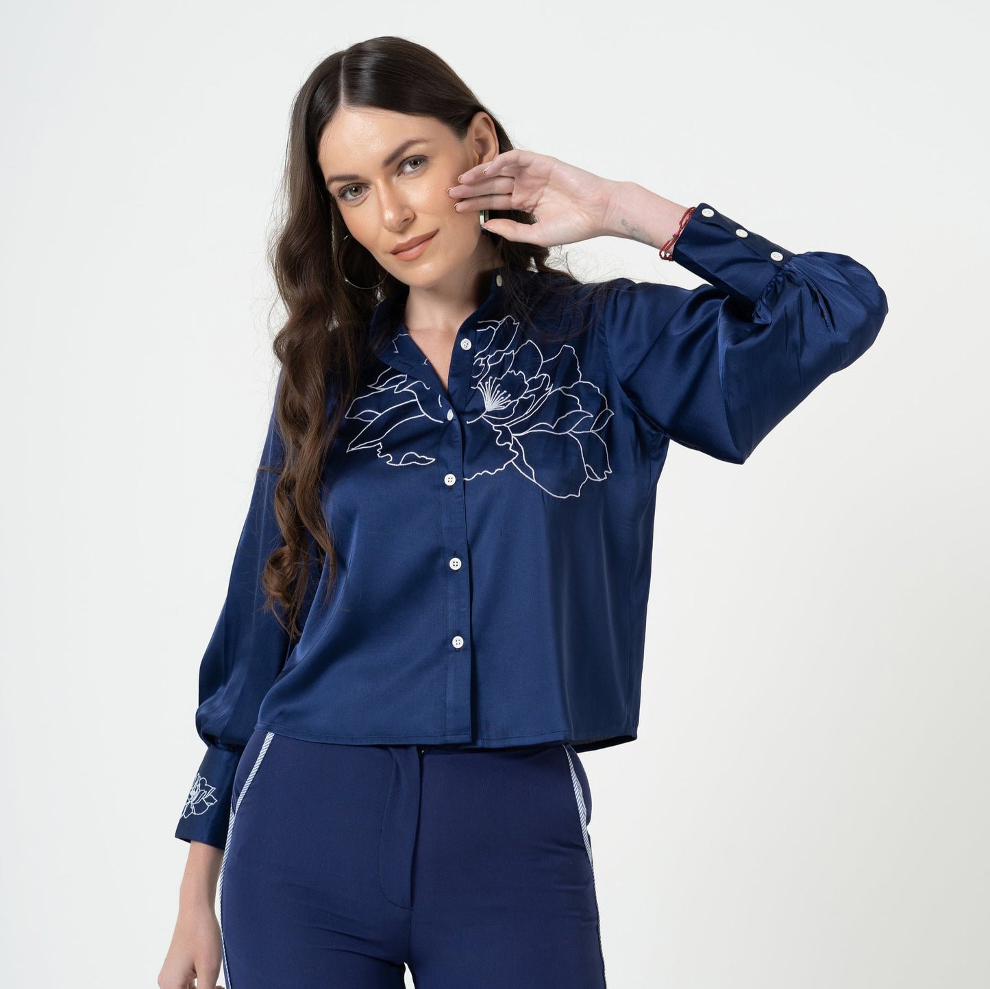 C&C Embellished Shirt with Flayer Trouser CO Ord Set