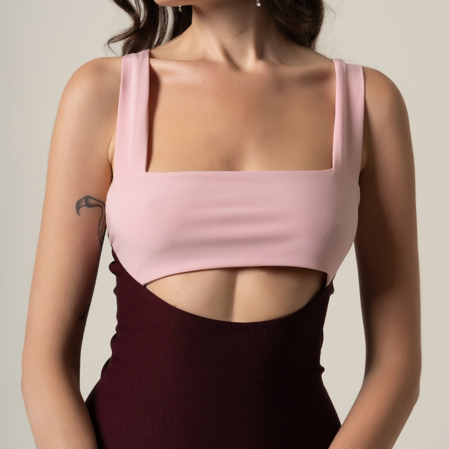 C&C Front cut Sleeveless Mini Bodycon Dress